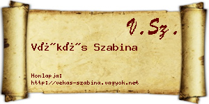 Vékás Szabina névjegykártya