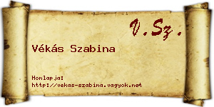 Vékás Szabina névjegykártya