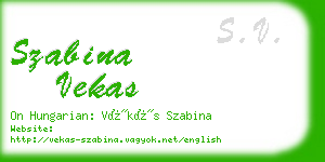 szabina vekas business card